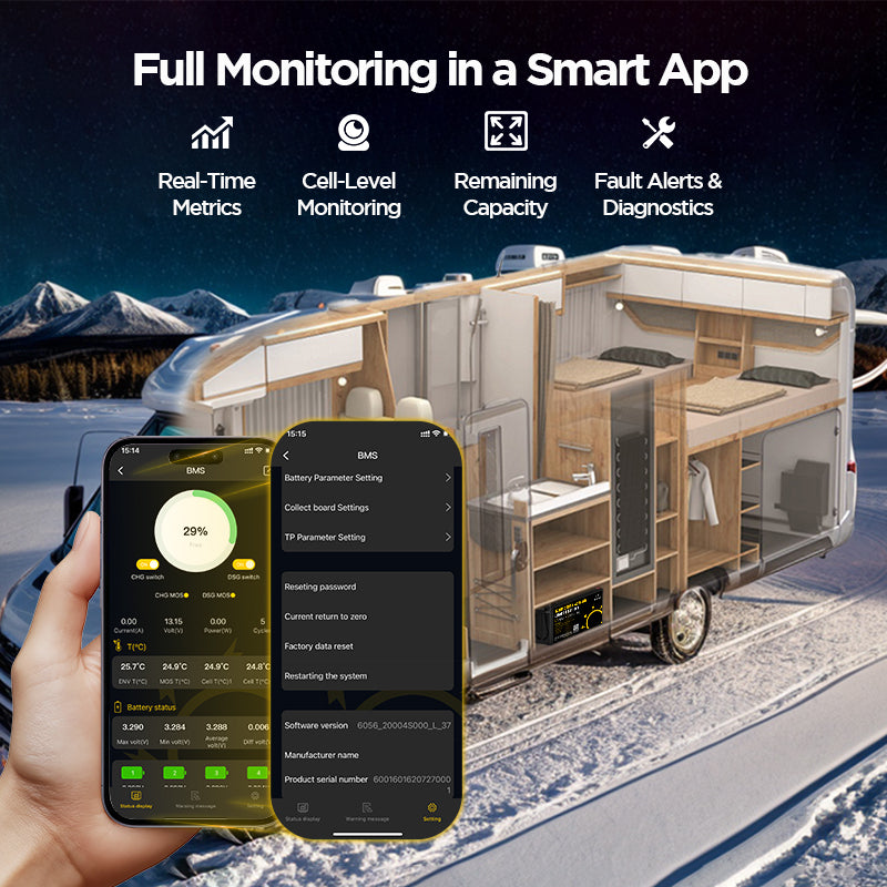 12V 320Ah Built in 200A Bluetooth BMS LiFePO4 Battery