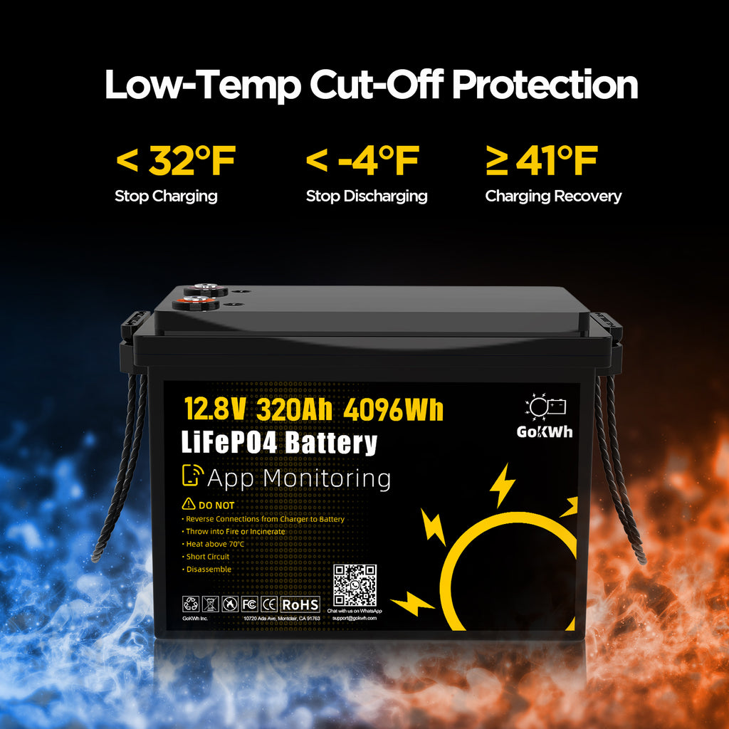 12V 320Ah Built in 200A Bluetooth BMS LiFePO4 Battery