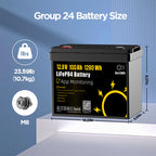 GoKWh 12V 100Ah Group 24 Bluetooth LiFePO4 Battery
