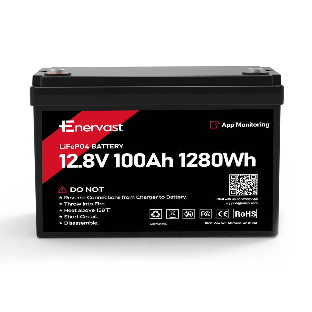 Enervast 12V 100Ah LiFePO4 Lithium Battery Group 31