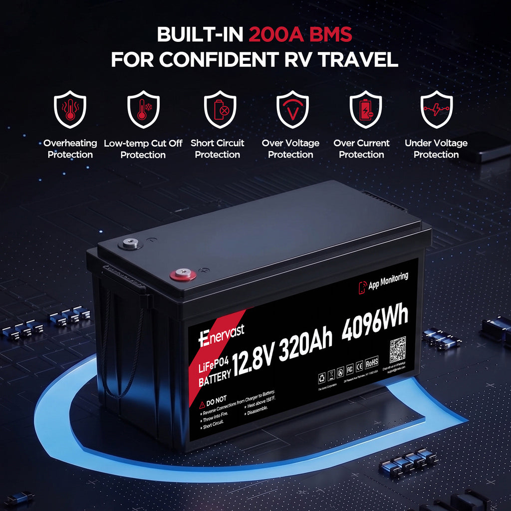 Enervast 12V 320Ah LiFePO4 Lithium Battery