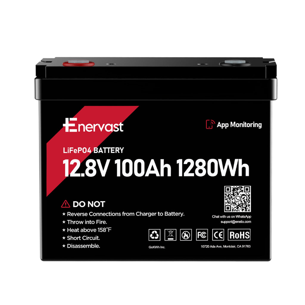 Enervast 12V 100Ah LiFePO4 Lithium Battery Group 24
