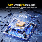 12V 320Ah Built in 200A Bluetooth BMS LiFePO4 Battery